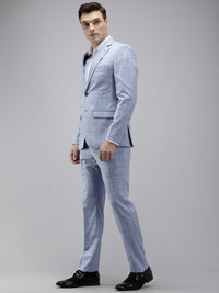 Park Avenue Super Slim Fit Checked Notched Lapel Single-Breasted Formal 2 Piece Suits