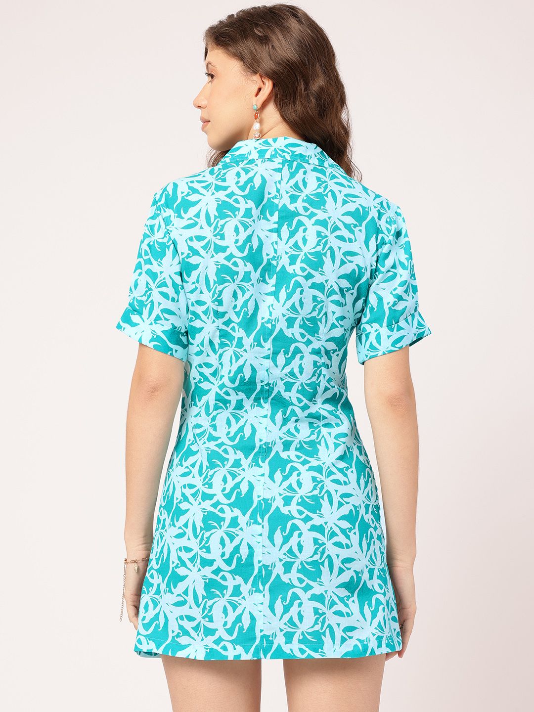 DressBerry Cultural Cascade Printed Mini Shirt Dress