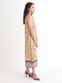 RAREISM Floral Print Tie Up A-Line Dress
