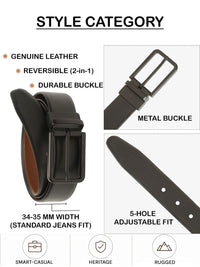 Teakwood Leathers Men Textured Leather Reversible Belt