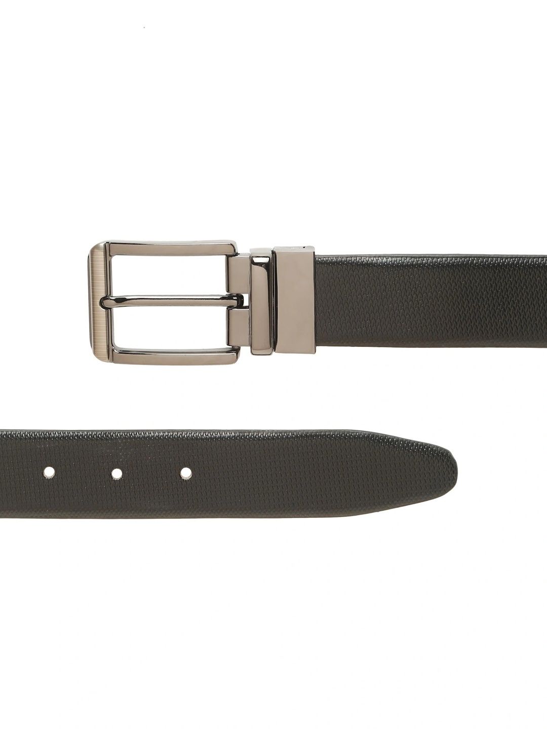 Teakwood Leathers Men Textured Leather Reversible Formal Belt