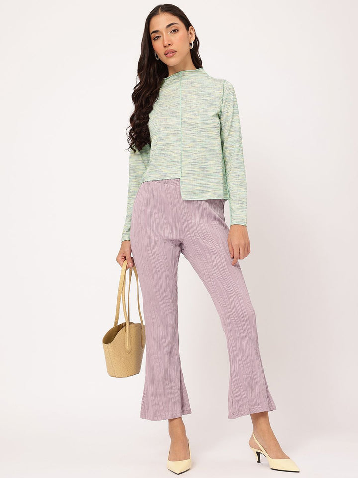 DressBerry Casual Constructs Upturn Stitch Asymmetric Hem Top