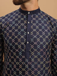 SOJANYA Kurta Biasa Sulam Geometrik Dengan Jaket Churidar & Nehru