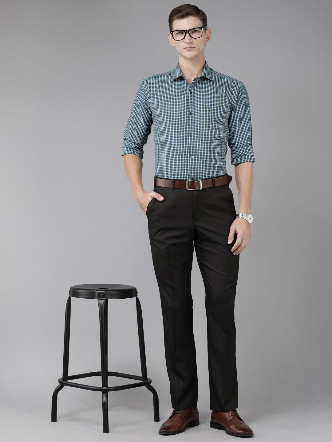 Park Avenue Slim Fit Checked Pure Cotton Formal Shirt