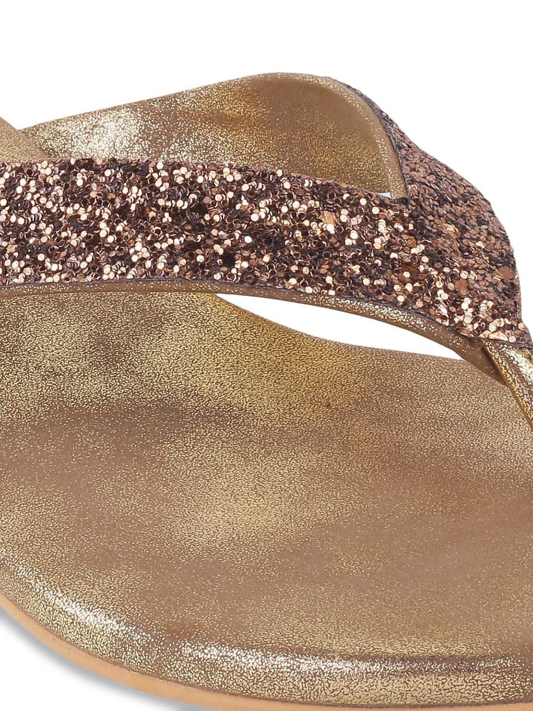 Mochi Women Gold-Toned Embellished Open Toe heels