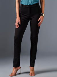 AND Women Skinny Fit Mid Rise Trousers