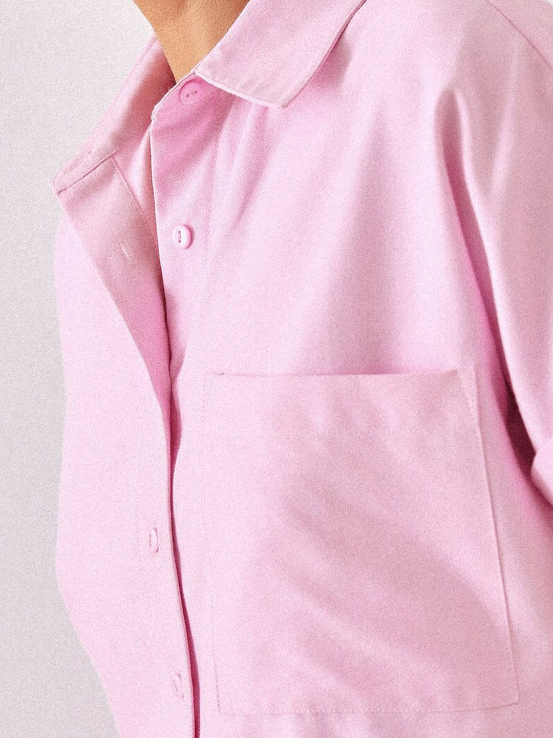 The Label Life Spread Collar Boxy Casual Cotton Shirt