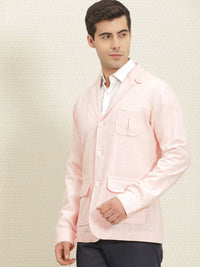 House of Pataudi Pure Cotton Checked Single-Breasted Jashn Blazers