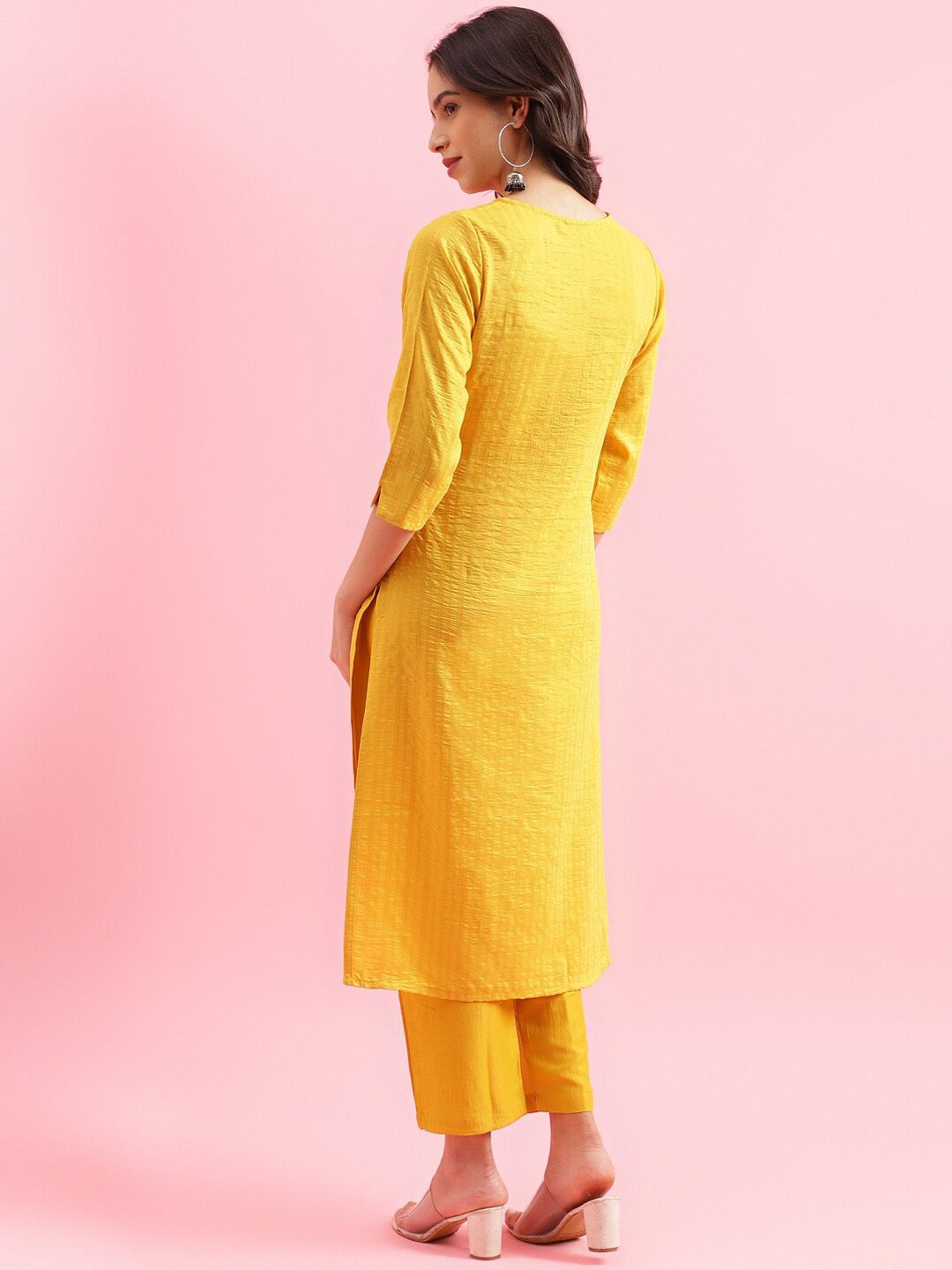 KALINI Striped Straight Kurta with Trousers