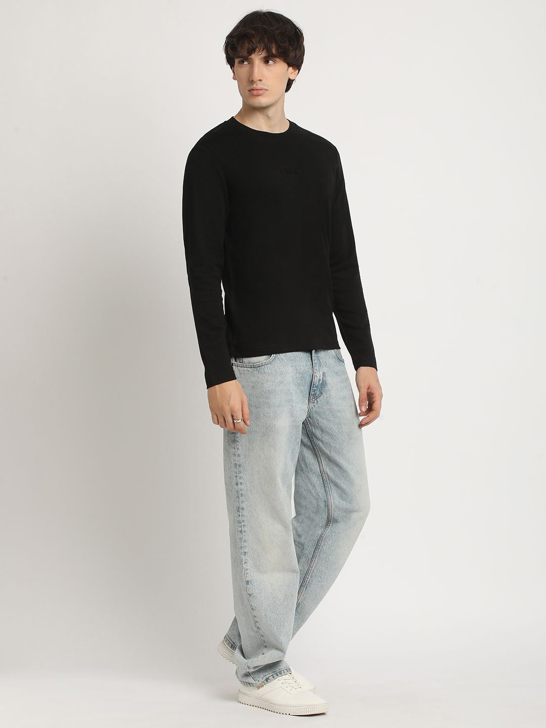 THE BEAR HOUSE Men's Crew Neck Full sleeve Solid T-shirt