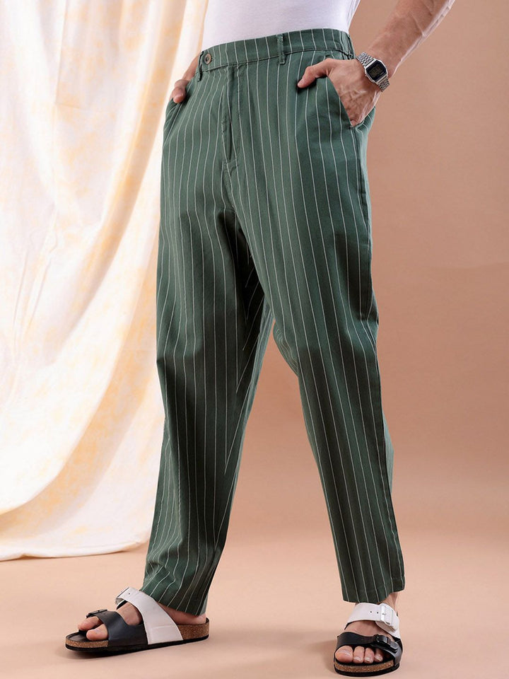 The Indian Garage Co Striped Loose Fit Trouser
