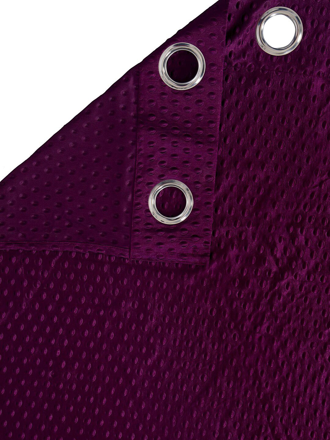 Cortina Purple Set of 2 Polka Dots Embossed Plain Polyester Door Curtains