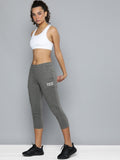 HRX By Hrithik Roshan Training Women Grey Anthra Melange Rapid-Dry Solid Track Pants