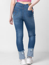 Being Human Women Straight Fit High-Rise Mildly Distressed Heavy Fade Jeans