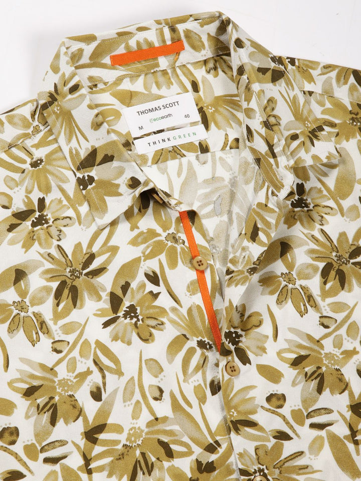 Thomas Scott Men Floral Printed Spread Collar Casual Shirt