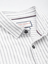 The Indian Garage Co Slim Fit Opaque Striped Casual Shirt