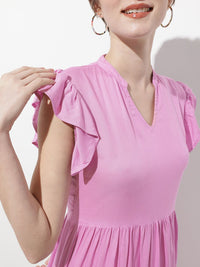 DressBerry Summer Romance Fit-N-Flare Flutter Sleeves Dress