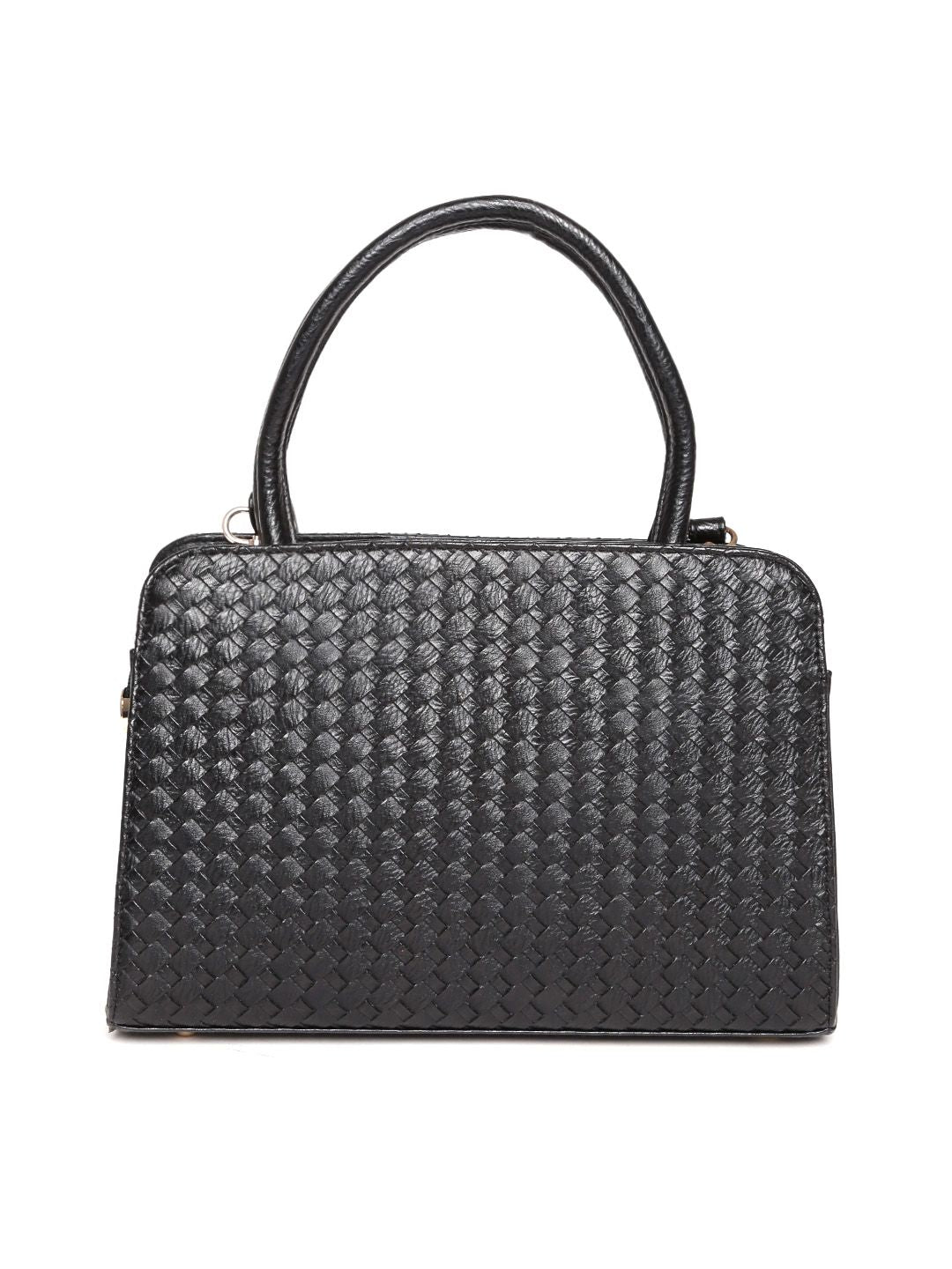 Lino Perros Black Basket Weave Patterned Handbag
