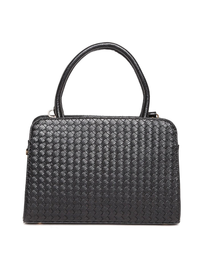 Lino Perros Black Basket Weave Patterned Handbag