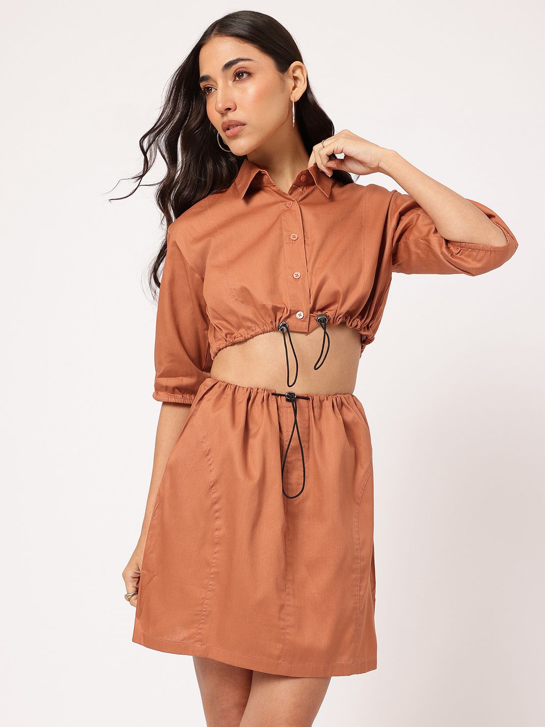 DressBerry Street Smart Styles Crop Shirt & Skirt Co-ords