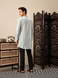 House of Pataudi Striped Rozana Kurta