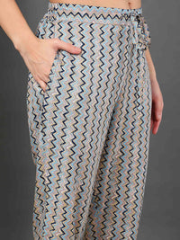 KALINI Floral Printed Gotta Patti Kurta With Trousers & Dupatta