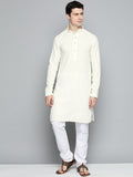 Jompers Men Floral Embroidered Chikankari Pure Cotton Kurta with Churidar