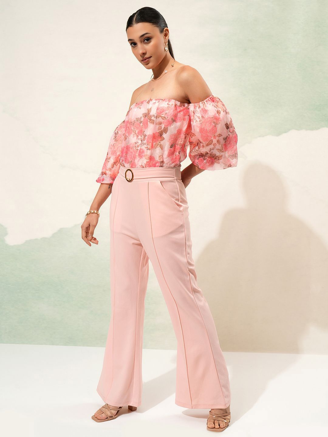 Tokyo Talkies Off-Shoulder Printed Basic Jumpsuit