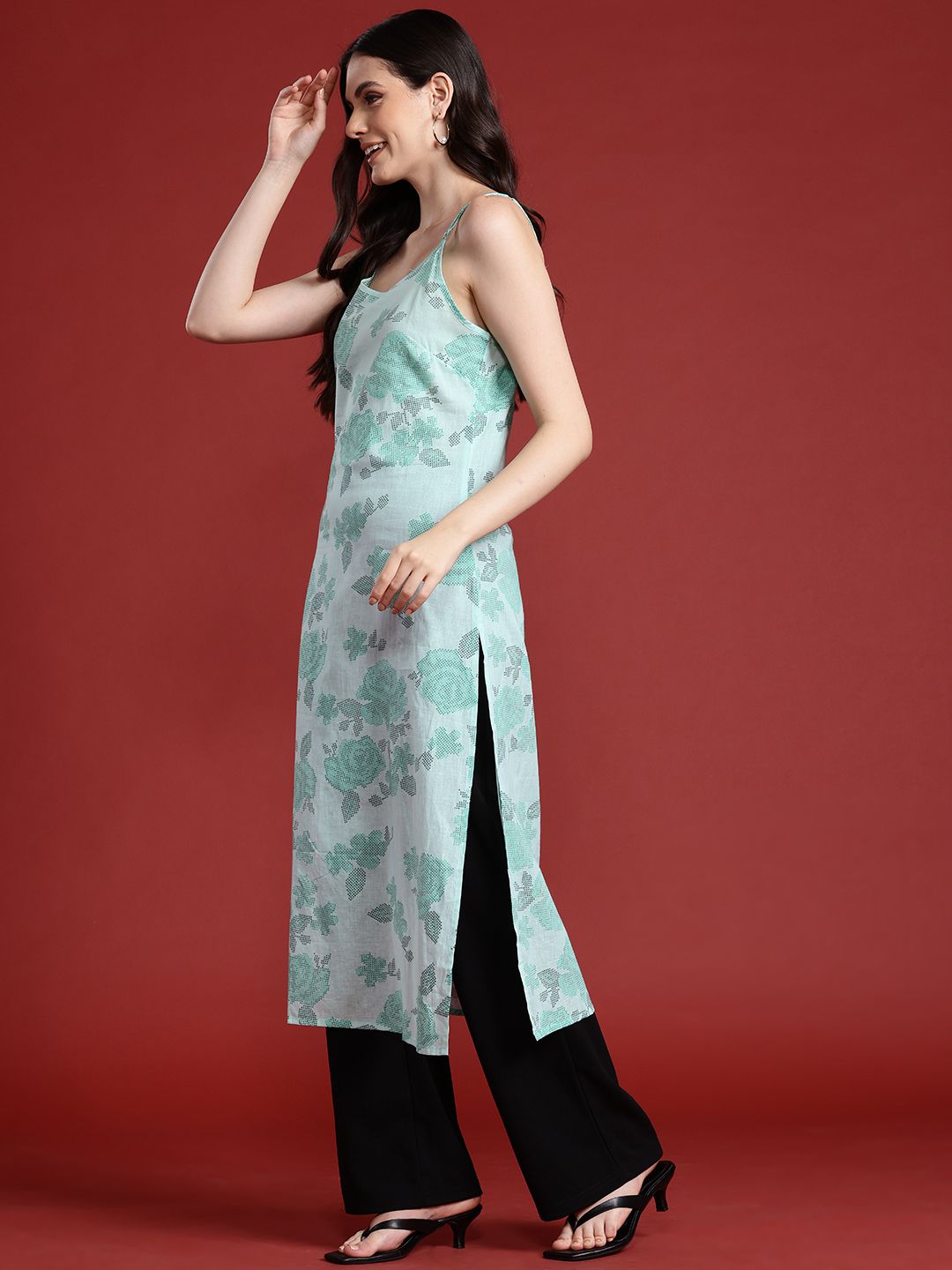 Anouk Pure Cotton Floral Printed Kurta