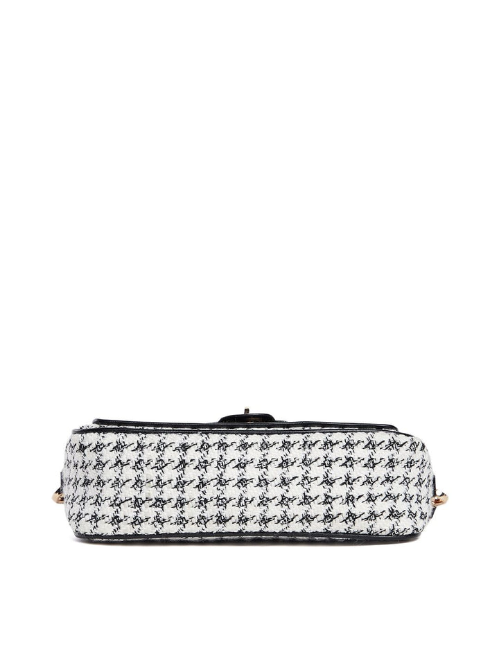 Berrylush White Textured Structured Shoulder Bag