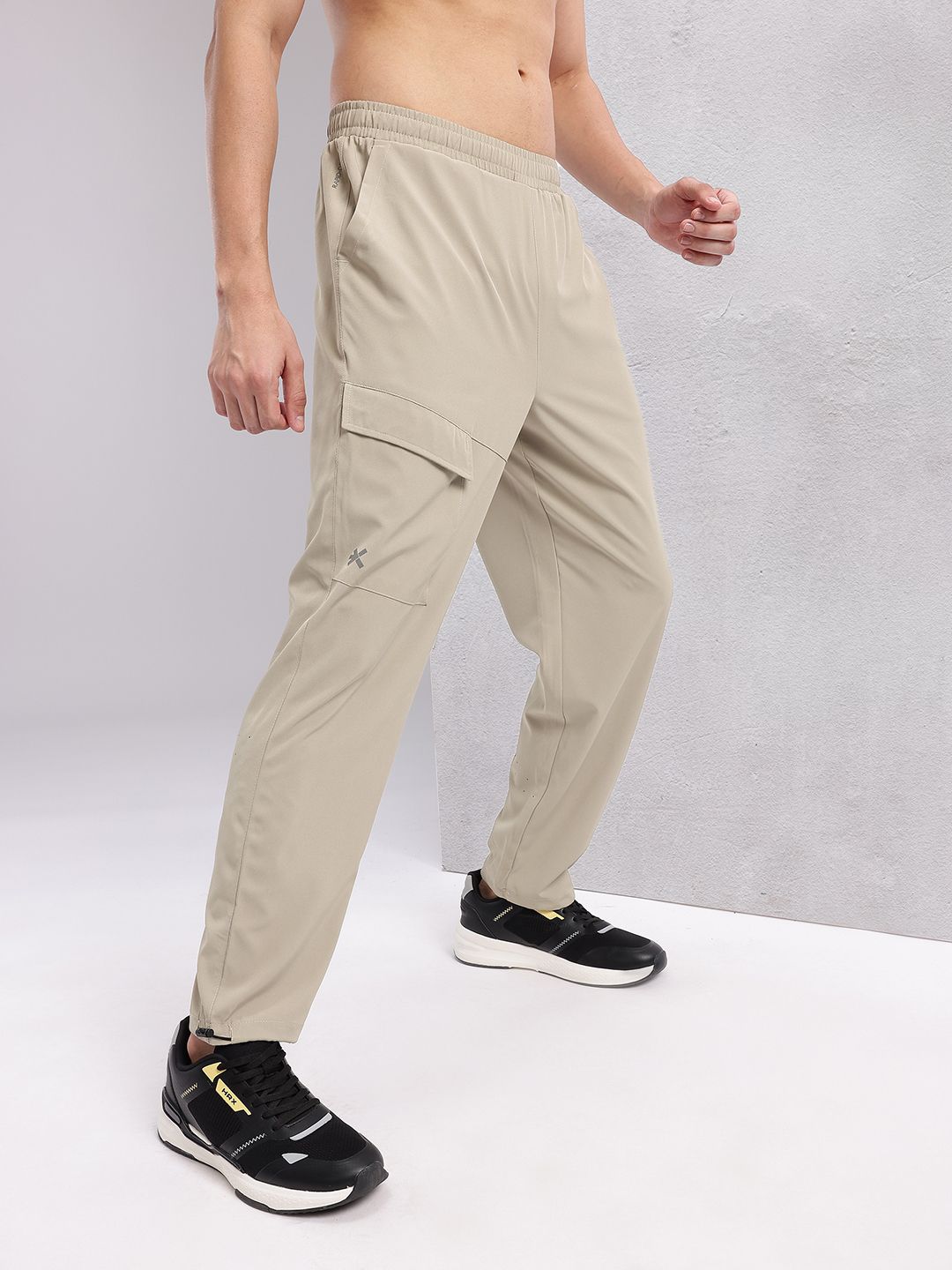 HRX by Hrithik Roshan Men Mid-Rise Rapid-Dry Running Track Pants with Toogled Hem