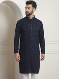 SOJANYA Sequinned Thread Work Mandarin Collar Kurta