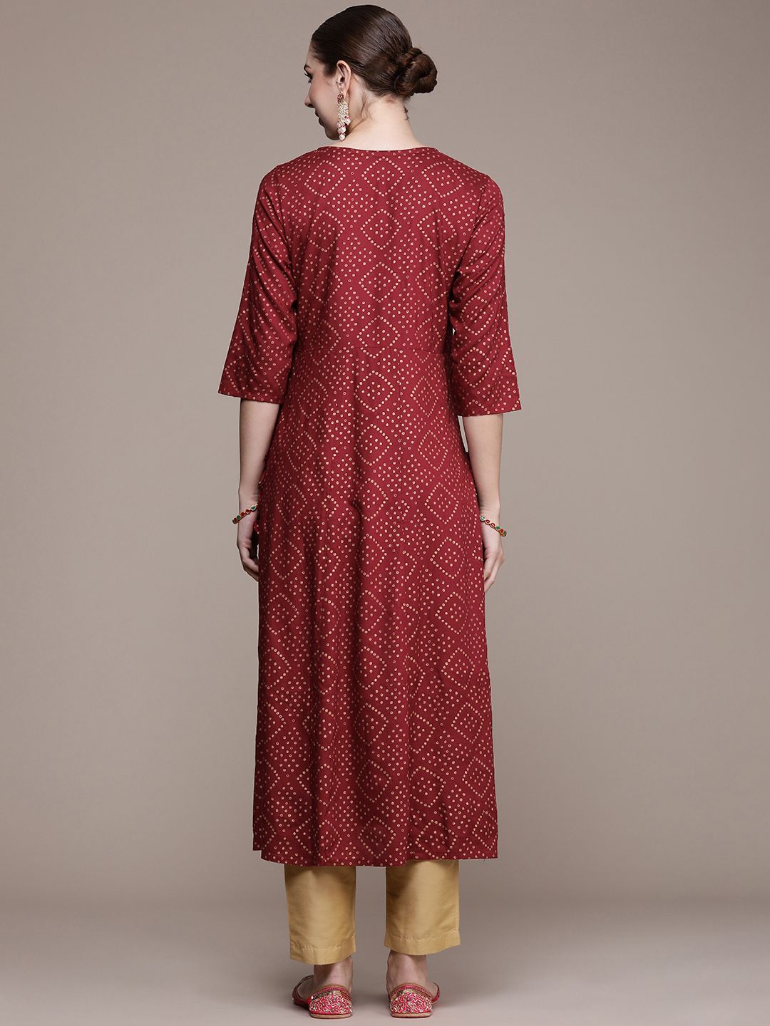 Anouk Women Bandhani Printed Anarkali Kurta