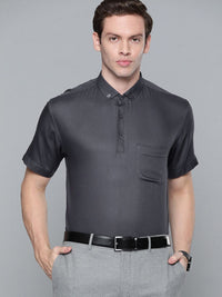 DENNISON Men Grey Smart Slim Fit Polo Shirt
