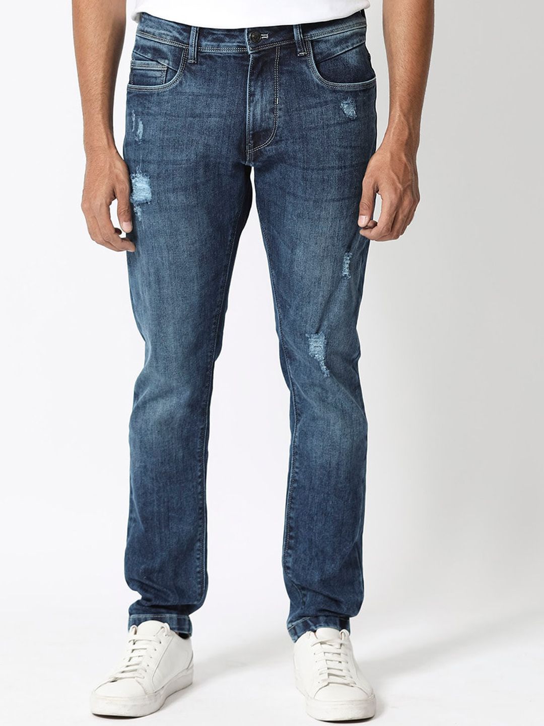 RARE RABBIT Men Hawkins Slim Fit Mid-Rise Stretchable Jeans