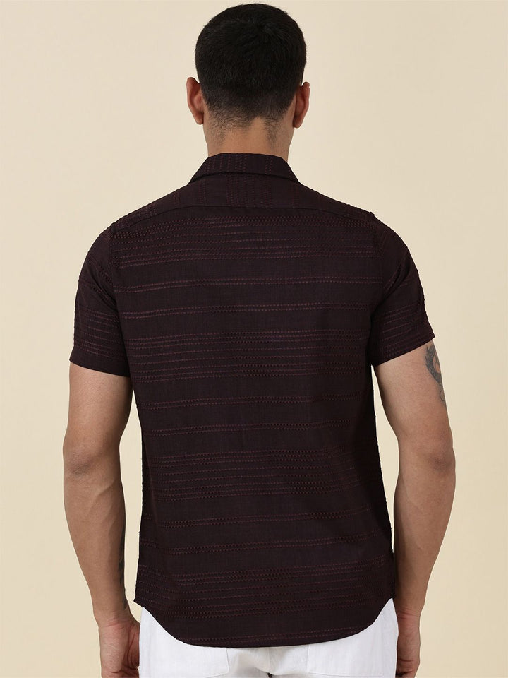 Thomas Scott Men Classic Slim Fit Horizontal Stripes Opaque Printed Casual Shirt