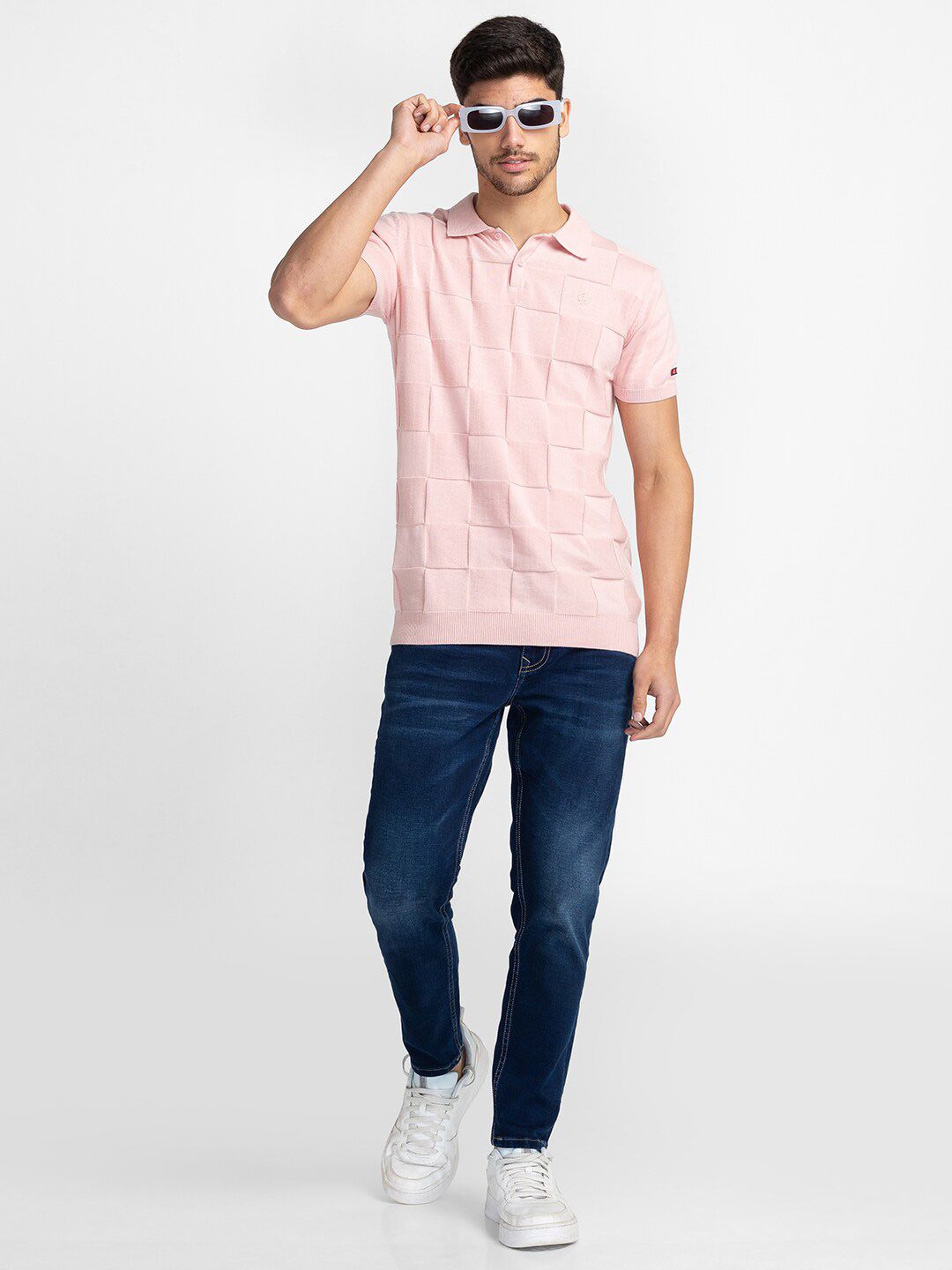 Being Human Checked Regular Fit Polo Collar T-shirt