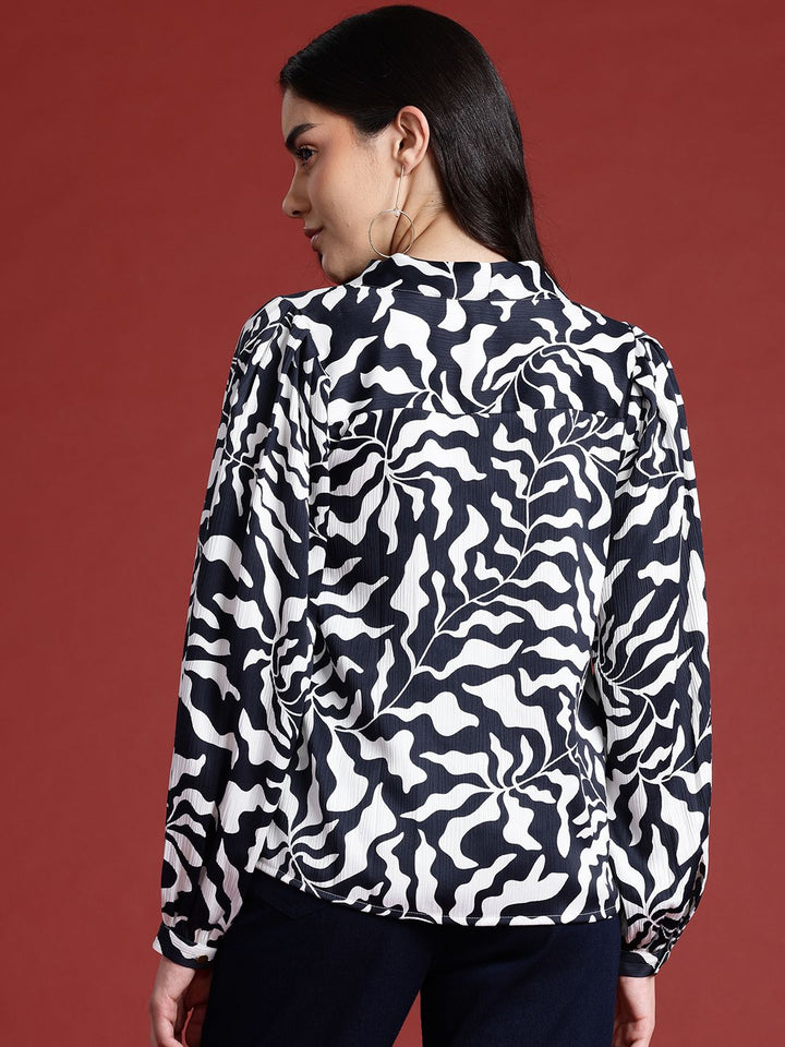 all about you Print Tie-Up Neck Top
