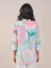 AND Shirt Style Printed Cotton Top