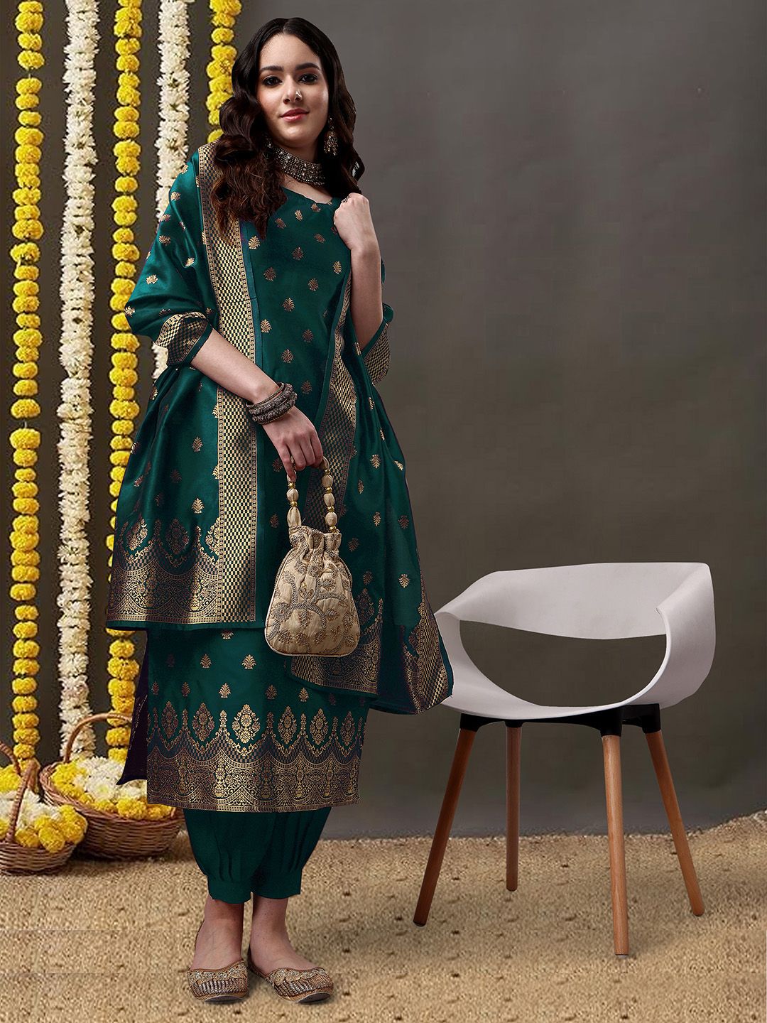 KALINI Regular Kurta with Salwar & With Dupatta