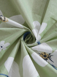 KLOTTHE Green Printed 400 TC Pure Cotton Bedsheet with Pillow Cover