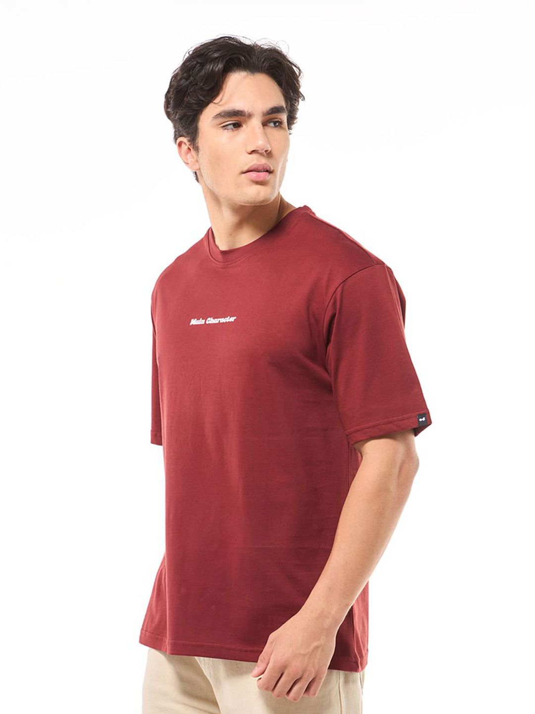 Bewakoof Men Typography Printed Round Neck Cotton Oversized T-shirt