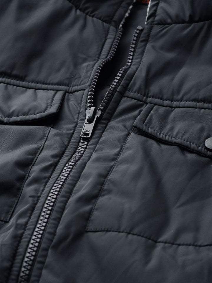 DressBerry Women Navy Blue Solid Bomber Jacket