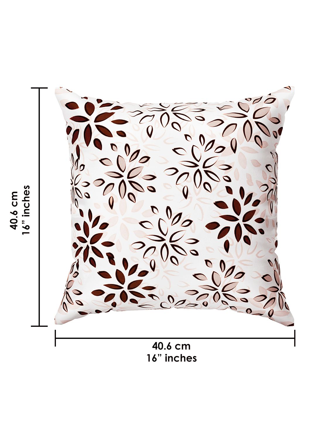 Story@home Brown & White 5 Pieces Geometric Square Cushion Covers