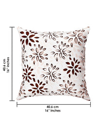 Story@home Brown & White 5 Pieces Geometric Square Cushion Covers