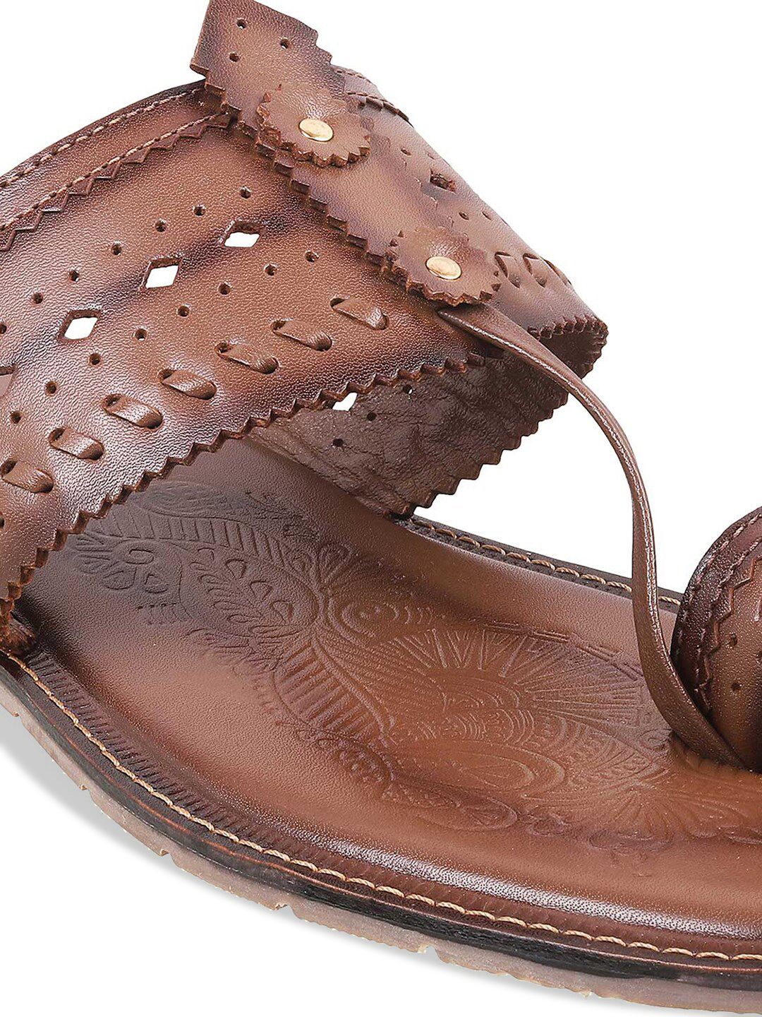Metro Men Textured Leather Comfort Sandals