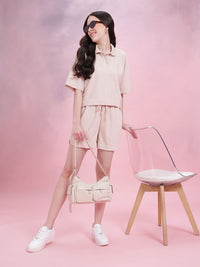 DressBerry Women Seersucker Self Design Co-ords