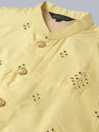 SOJANYA Embroidered Mandarin Collar Kurta with Pyjamas & Nahru Jacket