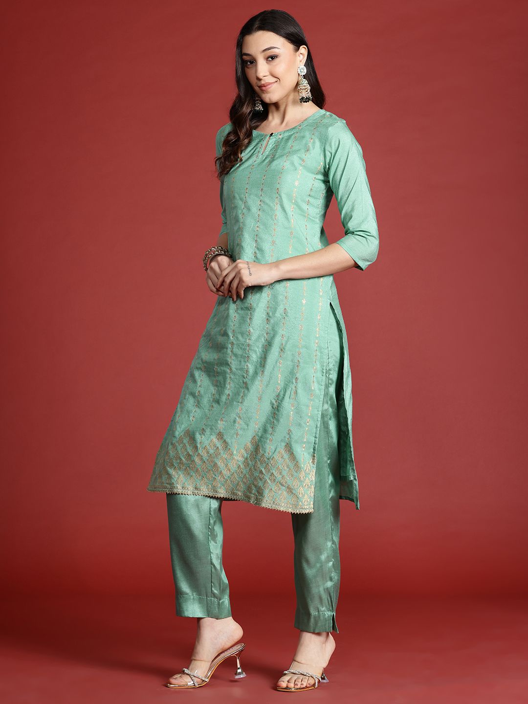 Anouk Tyohaar Zari Kurta with Trousers & Dupatta