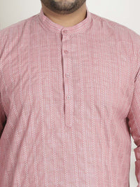 SOJANYA PLUS Plus Saiz Kolar Mandarin Berjalur Kapas Tulen Kurta A-Line
